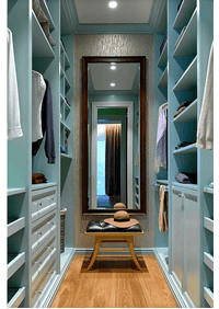 Параллельная гардеробная комната с большим зеркалом Тихорецк
